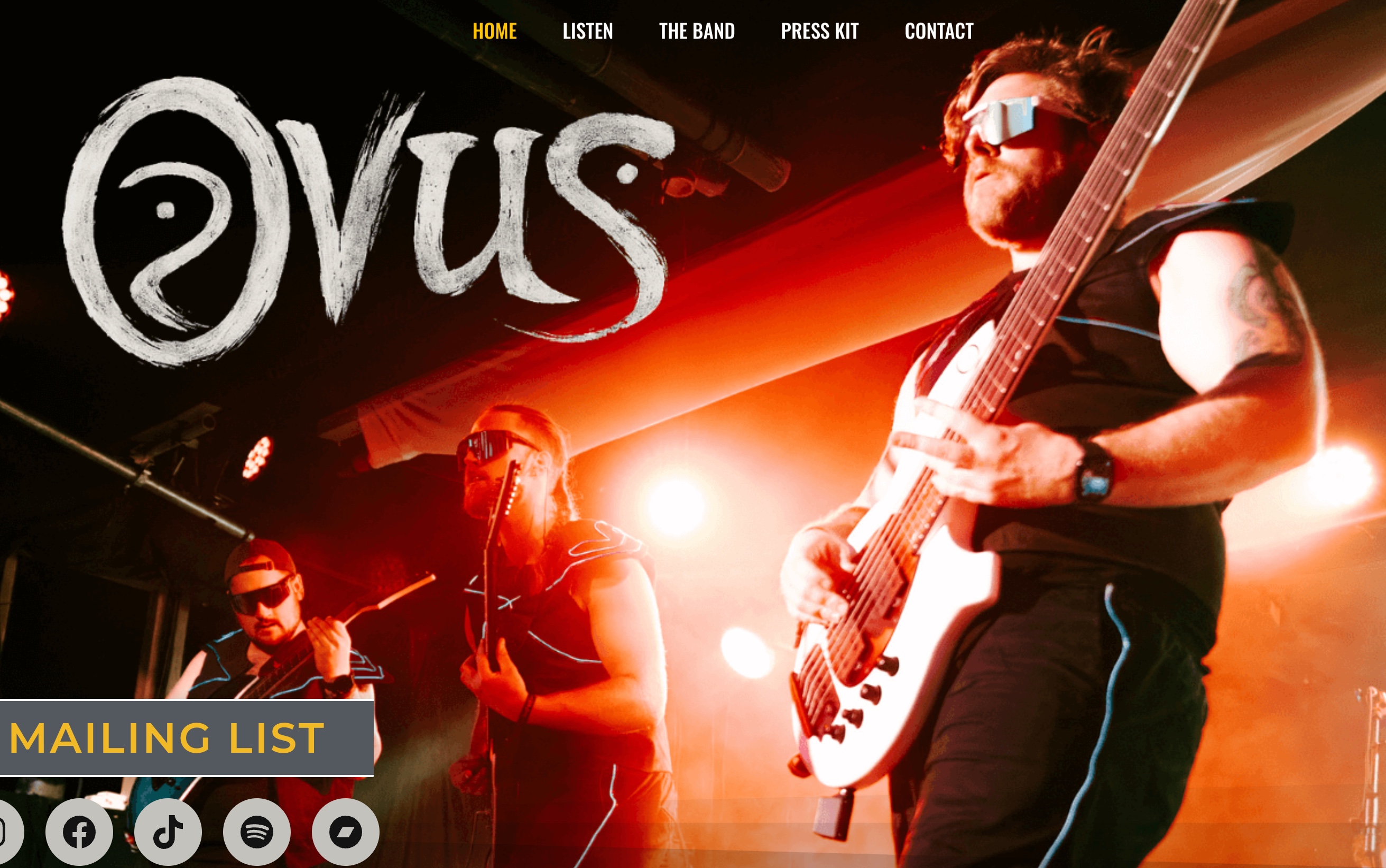 Ovus website shown in a browser window