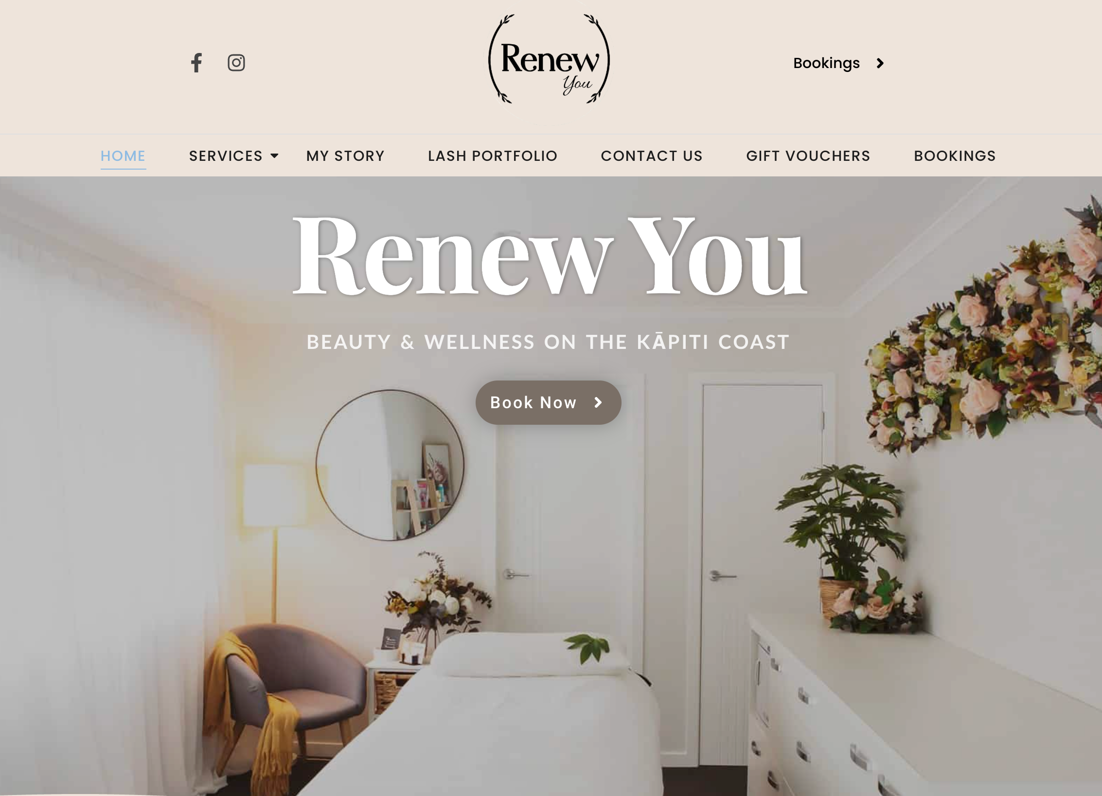 Renew You website shown in a browser window