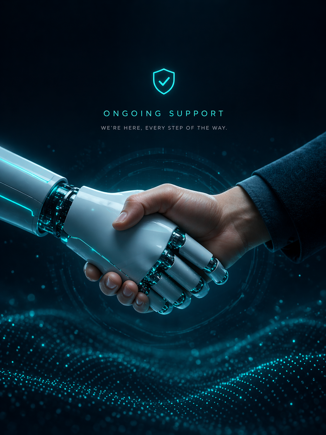 Handshake between a human hand and a robotic hand